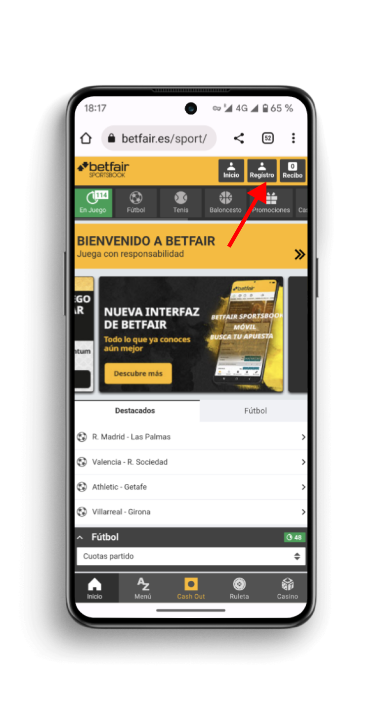 Betfair móvil