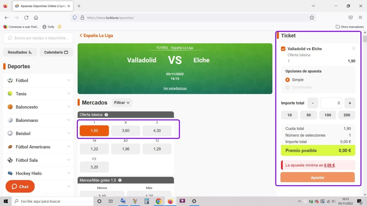 Luckia comprobar apuesta Luckia comprobar apuesta