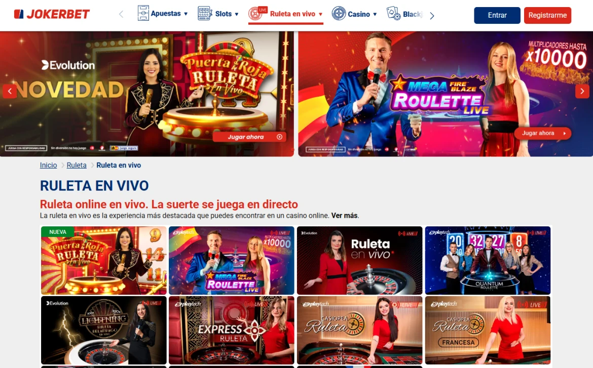 Jokerbet ruleta en vivo